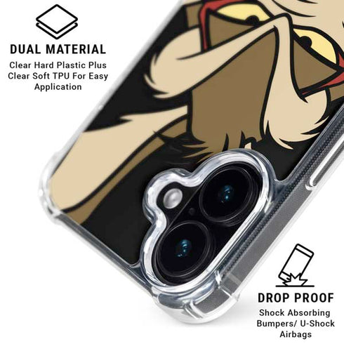 Looney Tunes Wile E. Coyote Smile iPhone 16 Clear Case